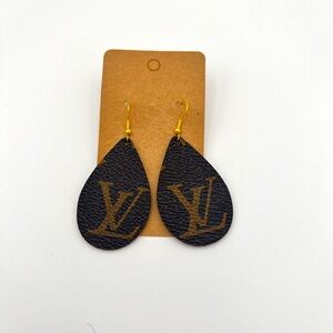 Authentic up-cycled LOUIS VUITTON earrings.